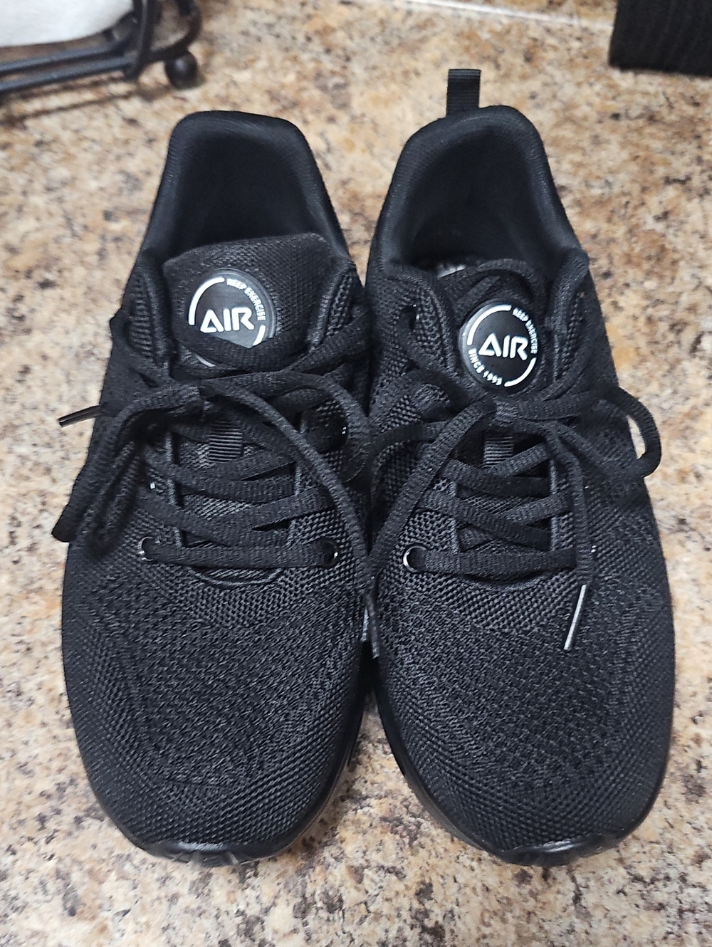 Black 'AIR' Athletic Sneakers - Knit Upper